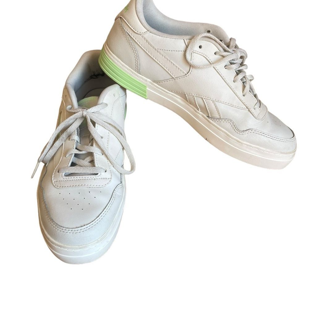 Reebok Club Memt Sneakers White and Lime Green Womens Size 9.5